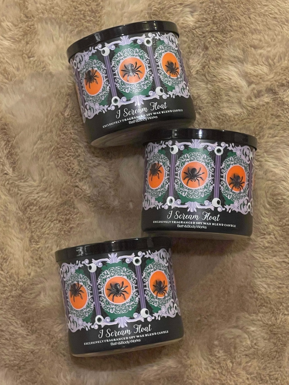 BBW BATH AND BODY WORKS I SCREAM FLOAT CANDLE BUNDLE HALLOWEEN SET NEW